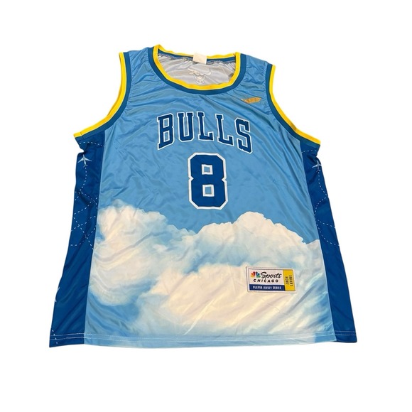 Chicago Bulls SGA Jersey All‎ Over Sky Print Zach LaVine NBC Chicago Mens Large - Picture 1 of 10